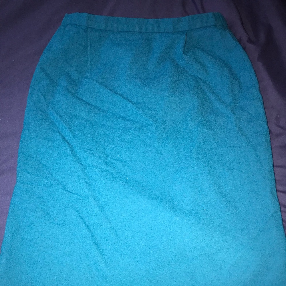 Turquoise pencil skirt